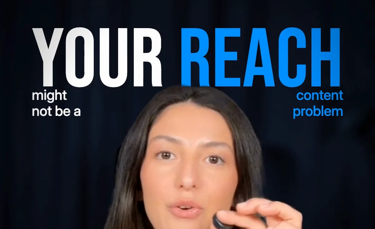 Lika on camera under the words: your reach might not be a content problem
